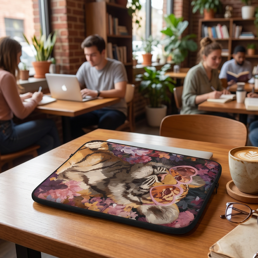 Tiger Cub with Heart Sunglasses— Robust laptop-cover med unikt kunsttryk 💻