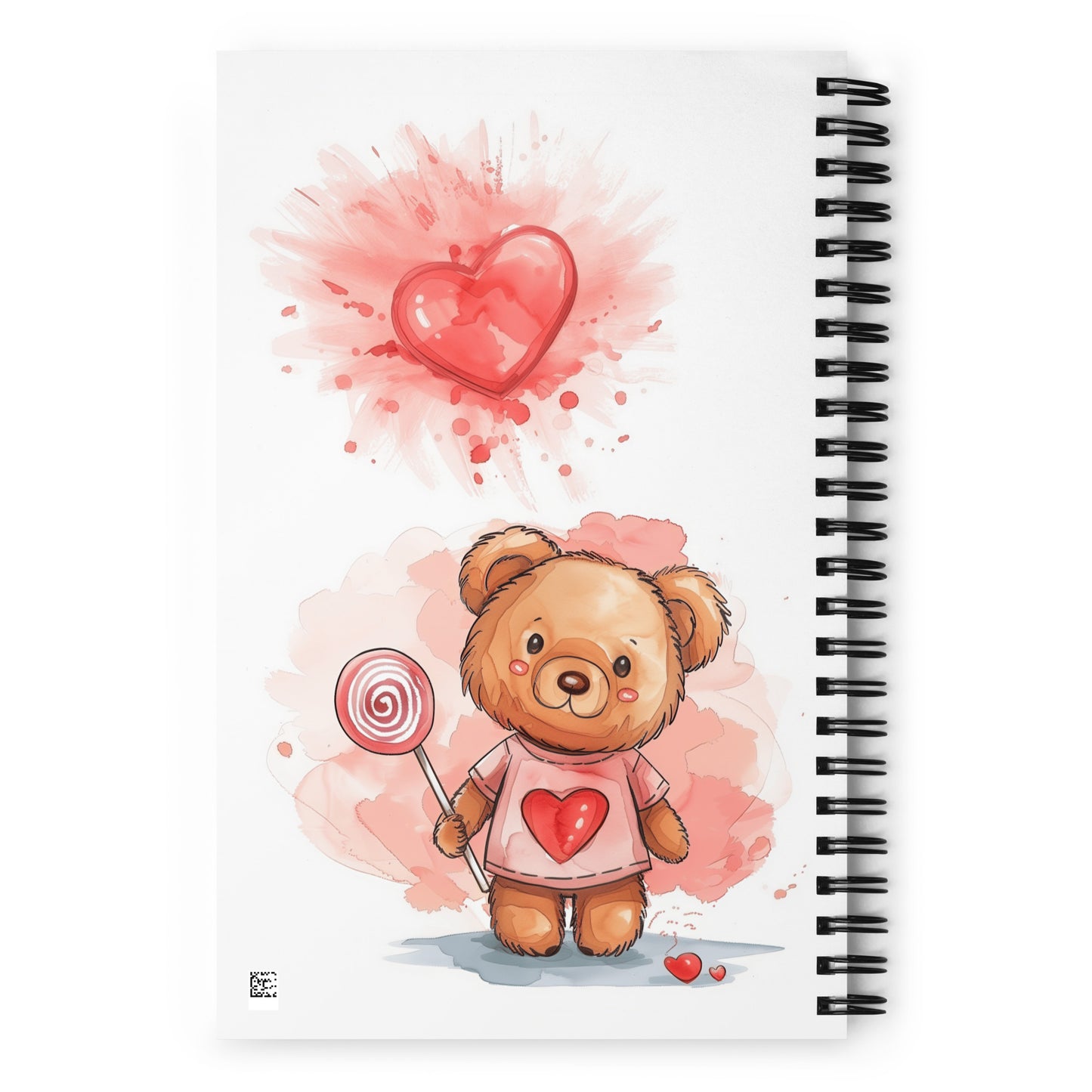 Spiral notebook featuring an adorable bear illustration and the text "I Love My Notebook" on a soft background by Sweet & Savage