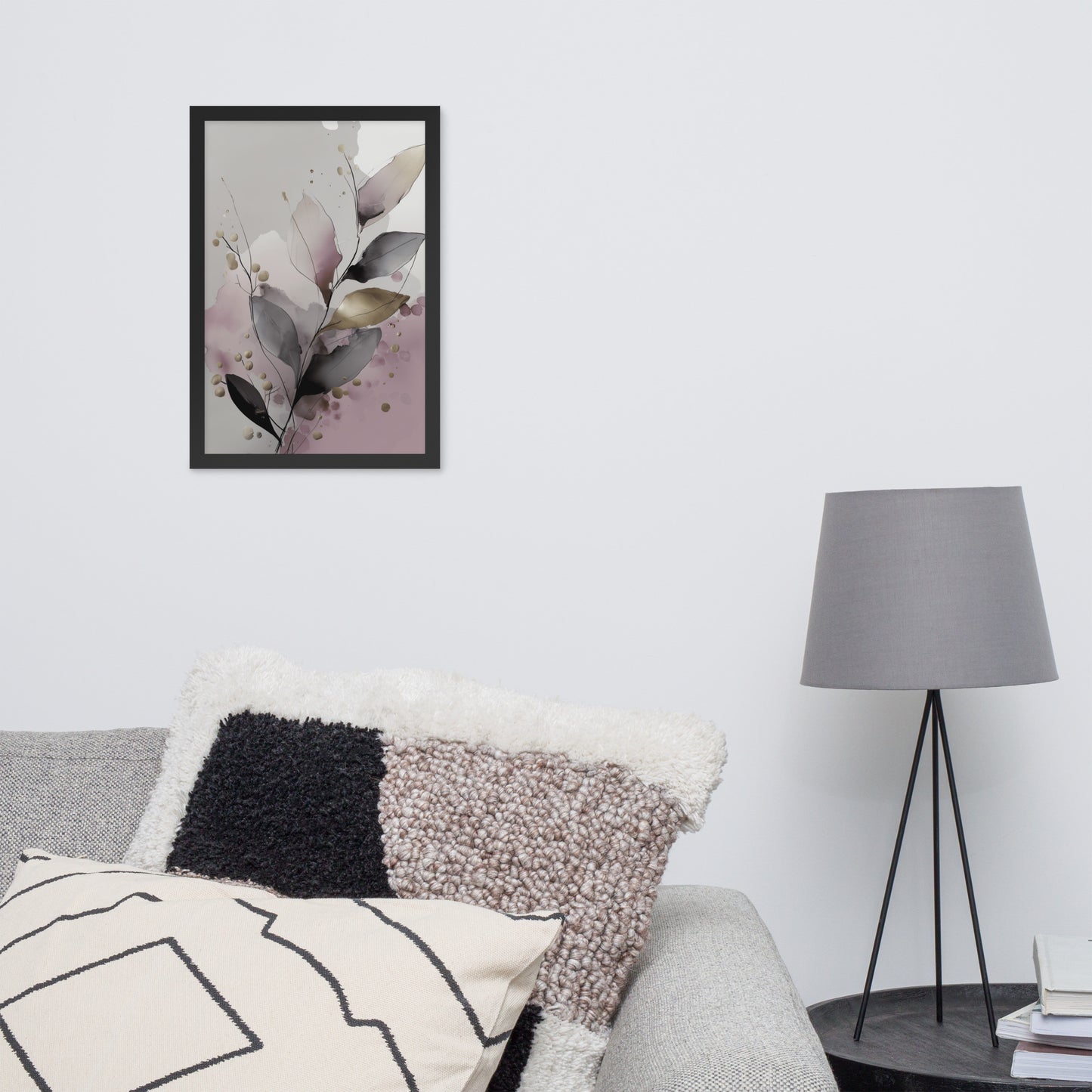 framed poster in black with flowers by Sweet & Savage