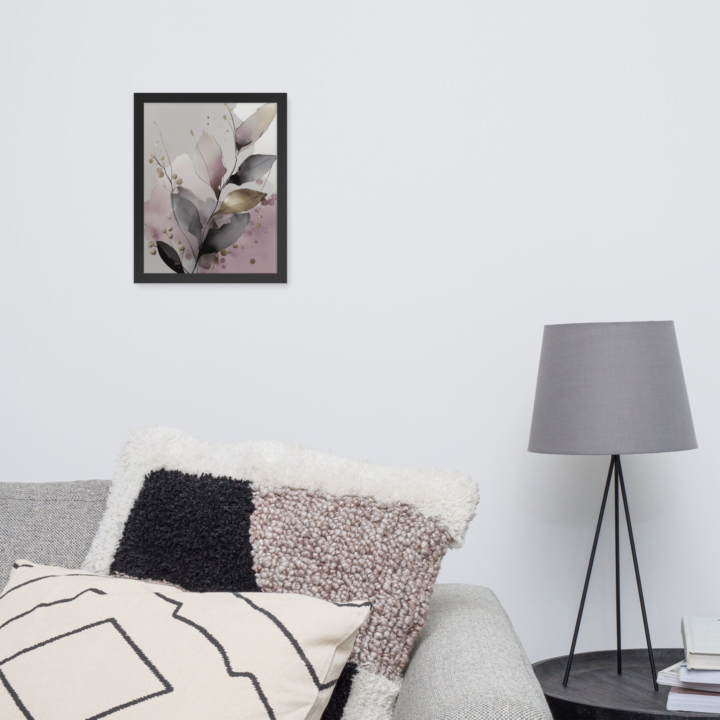 framed poster in black with flowers by Sweet & Savage