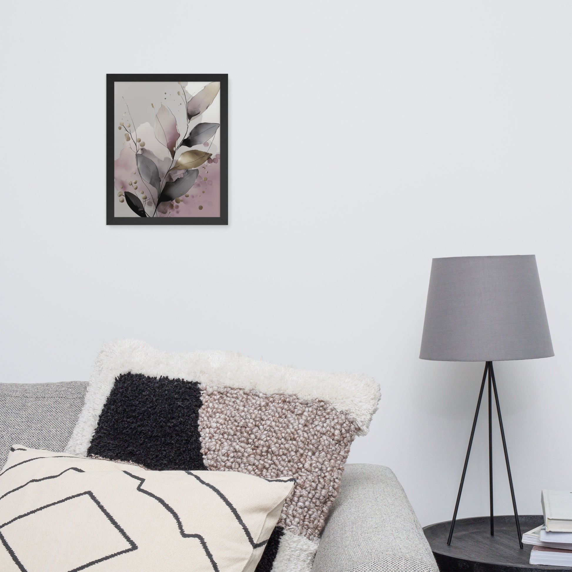framed poster in black with flowers by Sweet & Savage