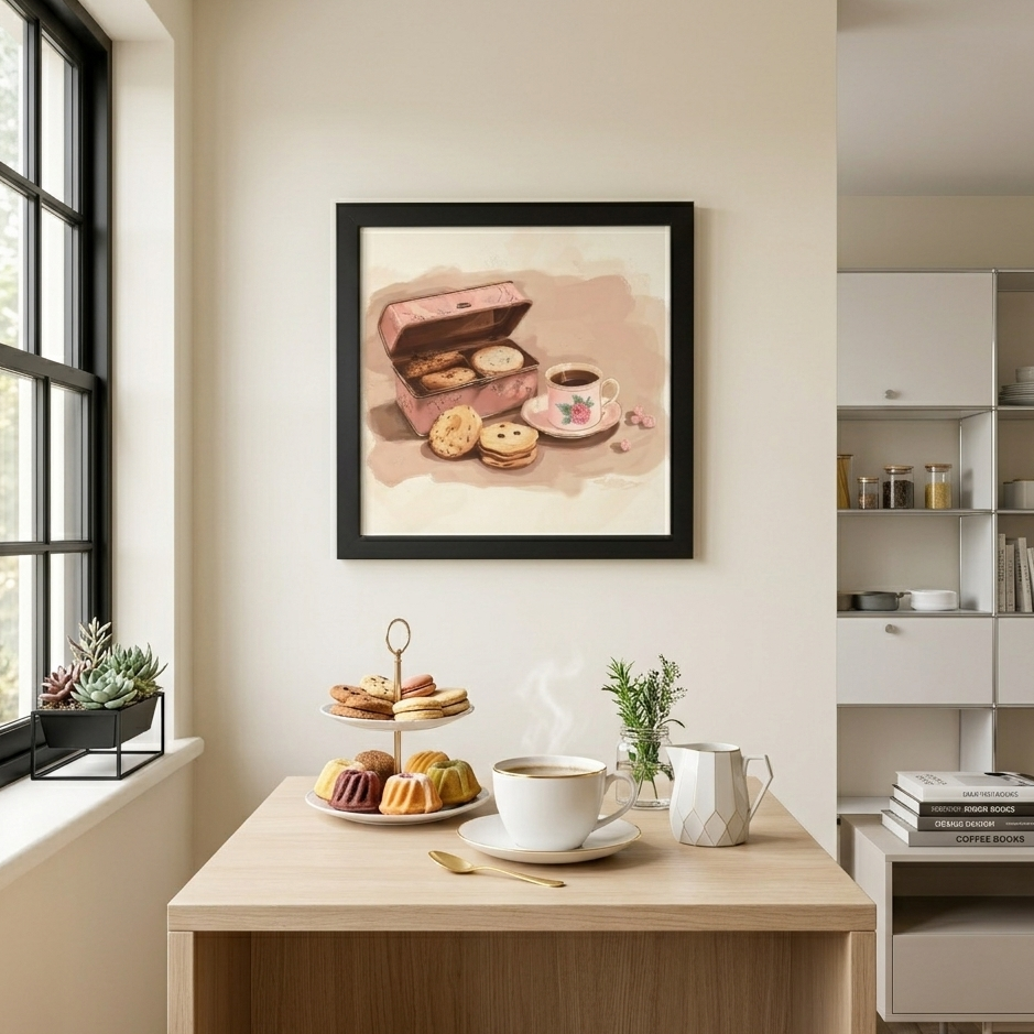 Let’s Hygge Some More – Indrammet plakat med kaffekunst ☕