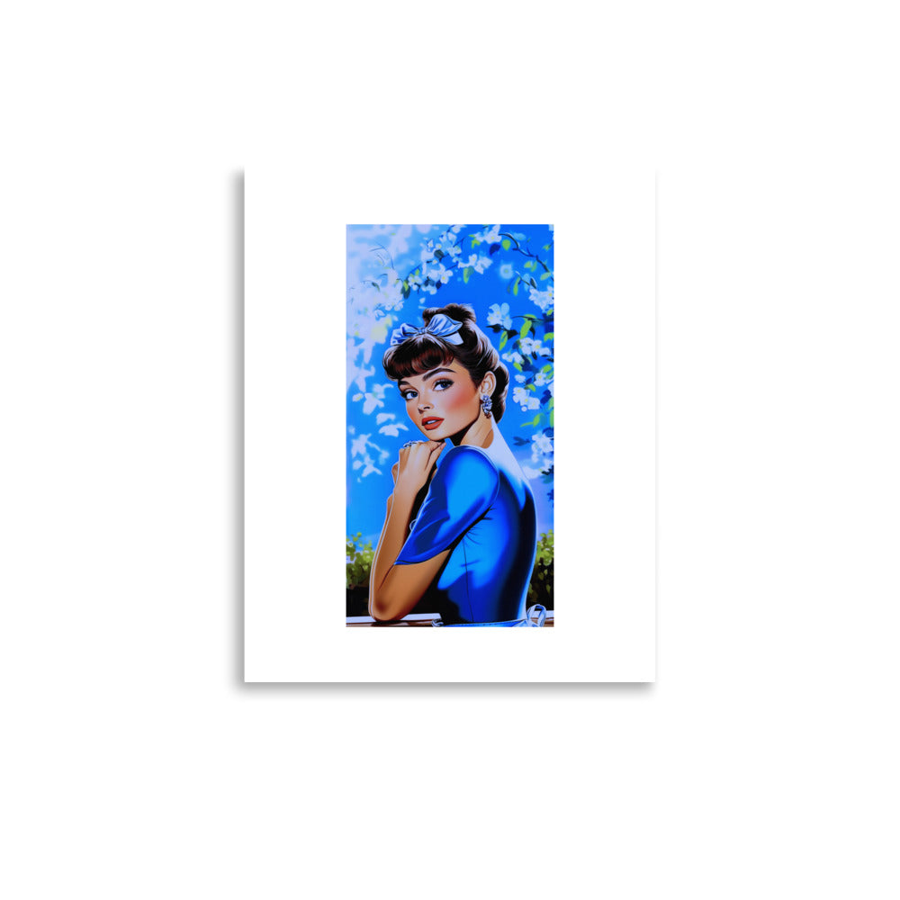 Secret Garden Style Icon Art Print featuring a woman in a garden, with vintage cinematic inspiration.