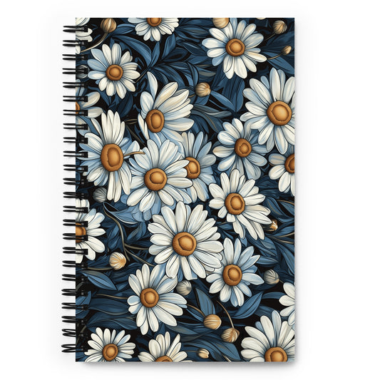 spiral notebook with daisy flowers by Sweet and Savage