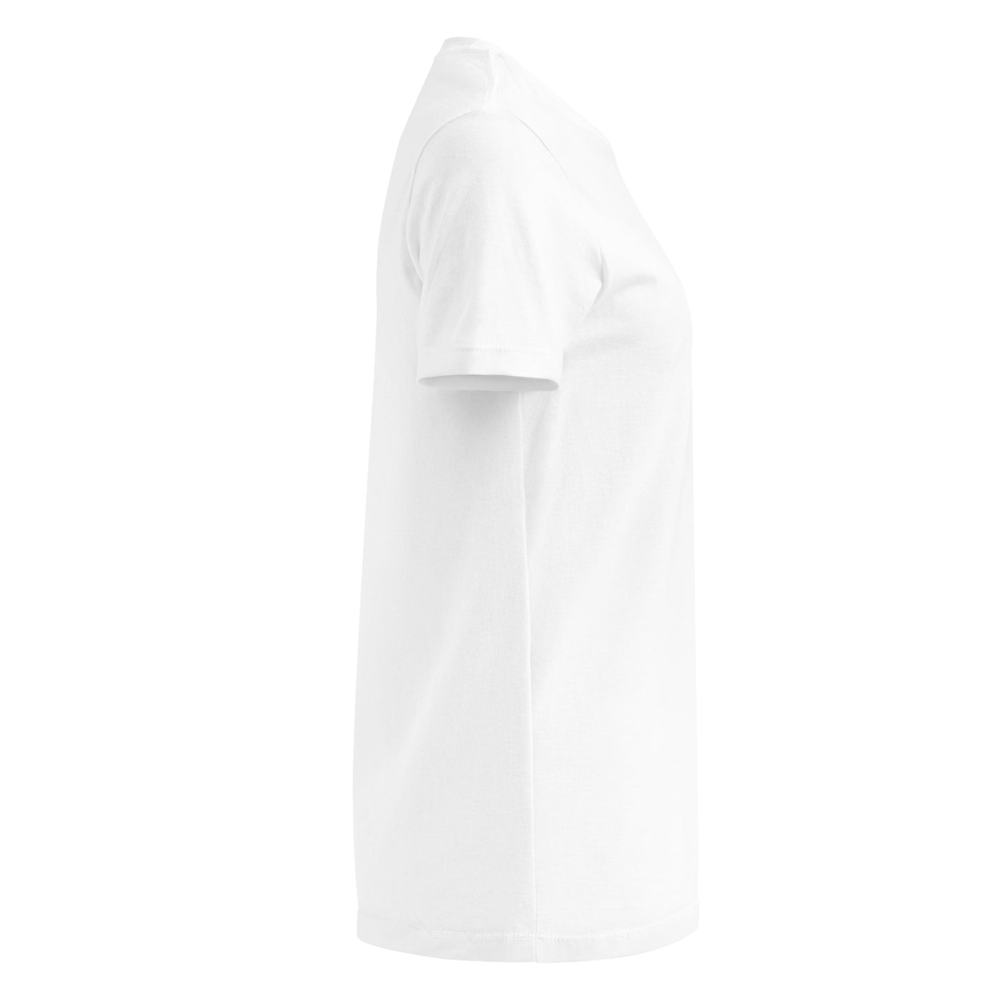 Women's softstyle white t-shirt with a minimalist bee graphic, sustainable cotton, made-to-order by Sweet & Savage.